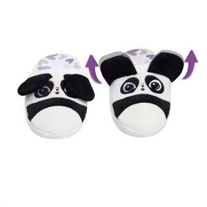 Panda Kids Slippers - Black and White